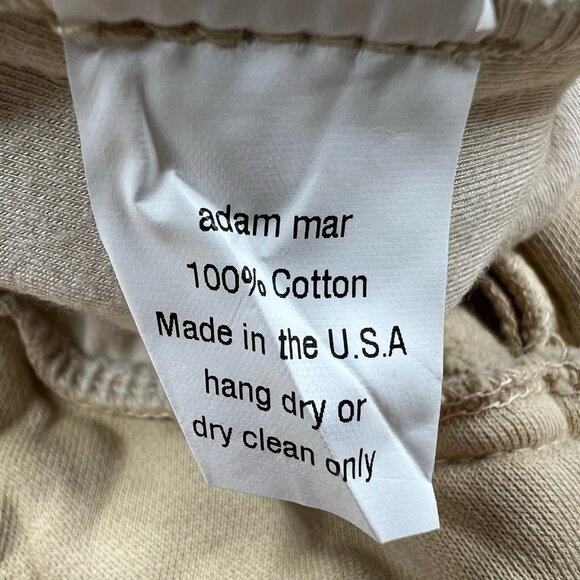 Adam Mar Pants Slim Fit Comfort Stretch Chino Men 32x30 Beige USA Made Huckberry - Picture 10 of 13